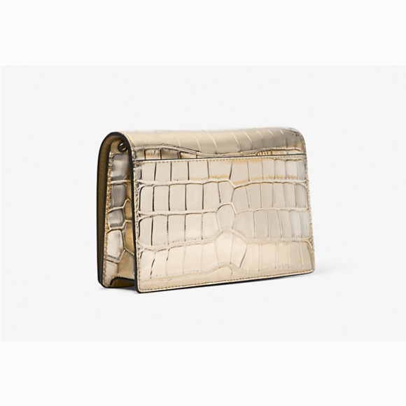 MICHAEL Michael Kors Medium Metallic Crocodile Embossed Leather Crossbod… - Picture 3 of 9